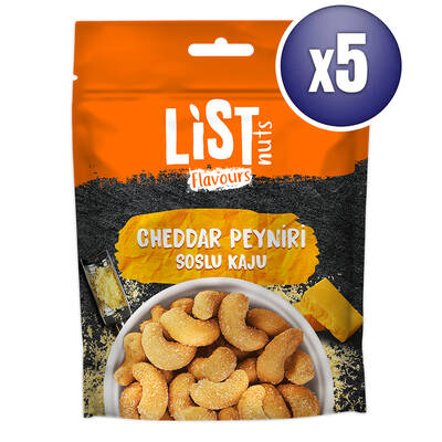 List Flavours Cheddar Soslu Kaju 5 x 100 g