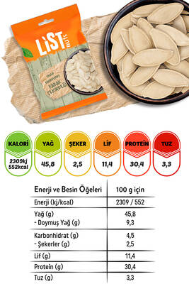 List Nuts Kavrulmuş Kabak Çekirdeği 2 x 180 g