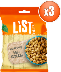 List Nuts Kavrulmuş Sarı Leblebi 3 x 90 g - Thumbnail