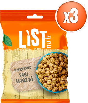 List Nuts Kavrulmuş Sarı Leblebi 3 x 90 g