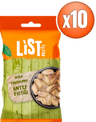 List Nuts Tuzlu Kavrulmuş Antep Fıstığı 10 x 40 g