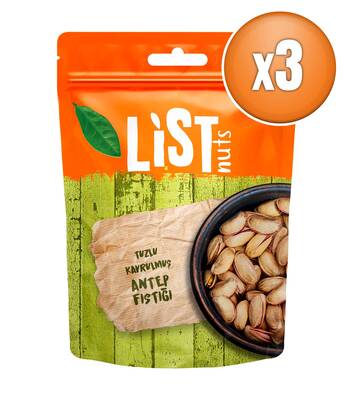 List Nuts Tuzlu Kavrulmuş Antep Fıstığı 3 x 140 g