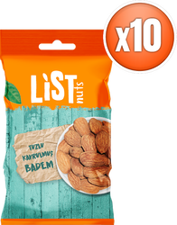 List Nuts Tuzlu Kavrulmuş Badem 10 x 40 g - Thumbnail