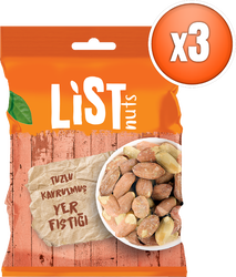 List Nuts Tuzlu Yer Fıstığı 3 x 75 g - Thumbnail