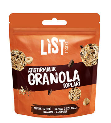 List Snacks Fındık Ezmeli Karamel Aromalı Granola Topları 30 g