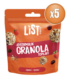List Snacks - List Snacks Vişneli Çilekli Granola Topları 5 x 30 g