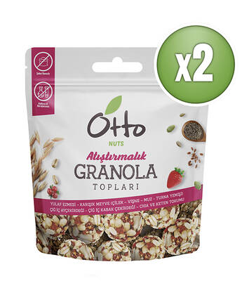 Otto Nuts Muzlu Çilekli Vişneli Turna Yemişli Granola Topları 2 x 25 g