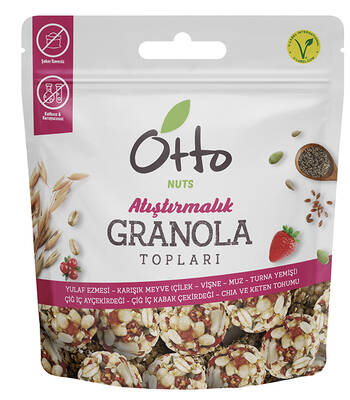 Otto Nuts Muzlu Çilekli Vişneli Turna Yemişli Granola Topları 25 g